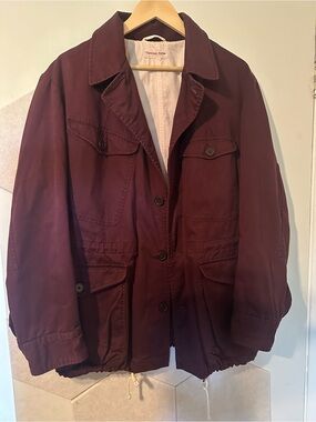 Men's Military-Style Field Jacket in Burgundy
